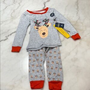 Essentials Gray Pajama Top‎ with Red Trim